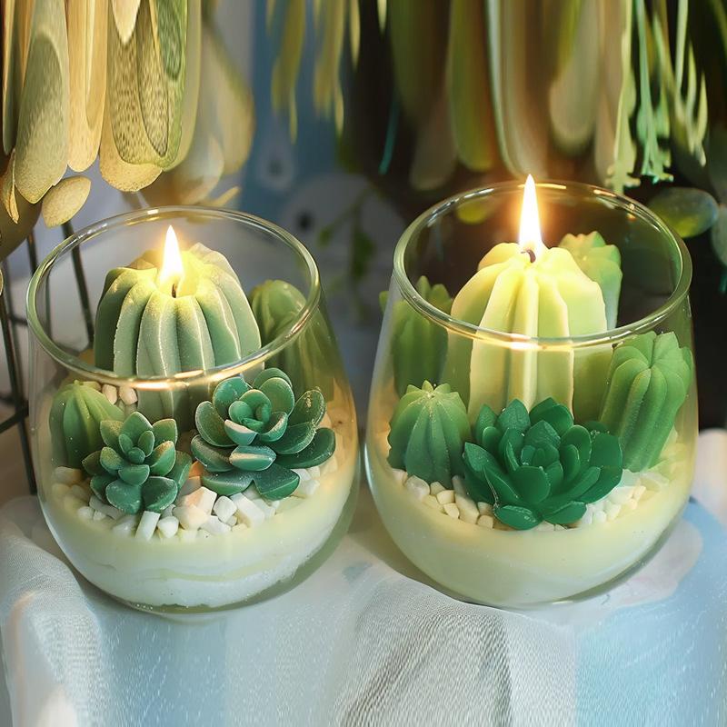 3D Sukkulenten Kaktus Silikon Kerzenform Sets DIY Handgemachte Seife Gips Handwerksset Epoxid Gießform Kuchen Backwerkzeuge