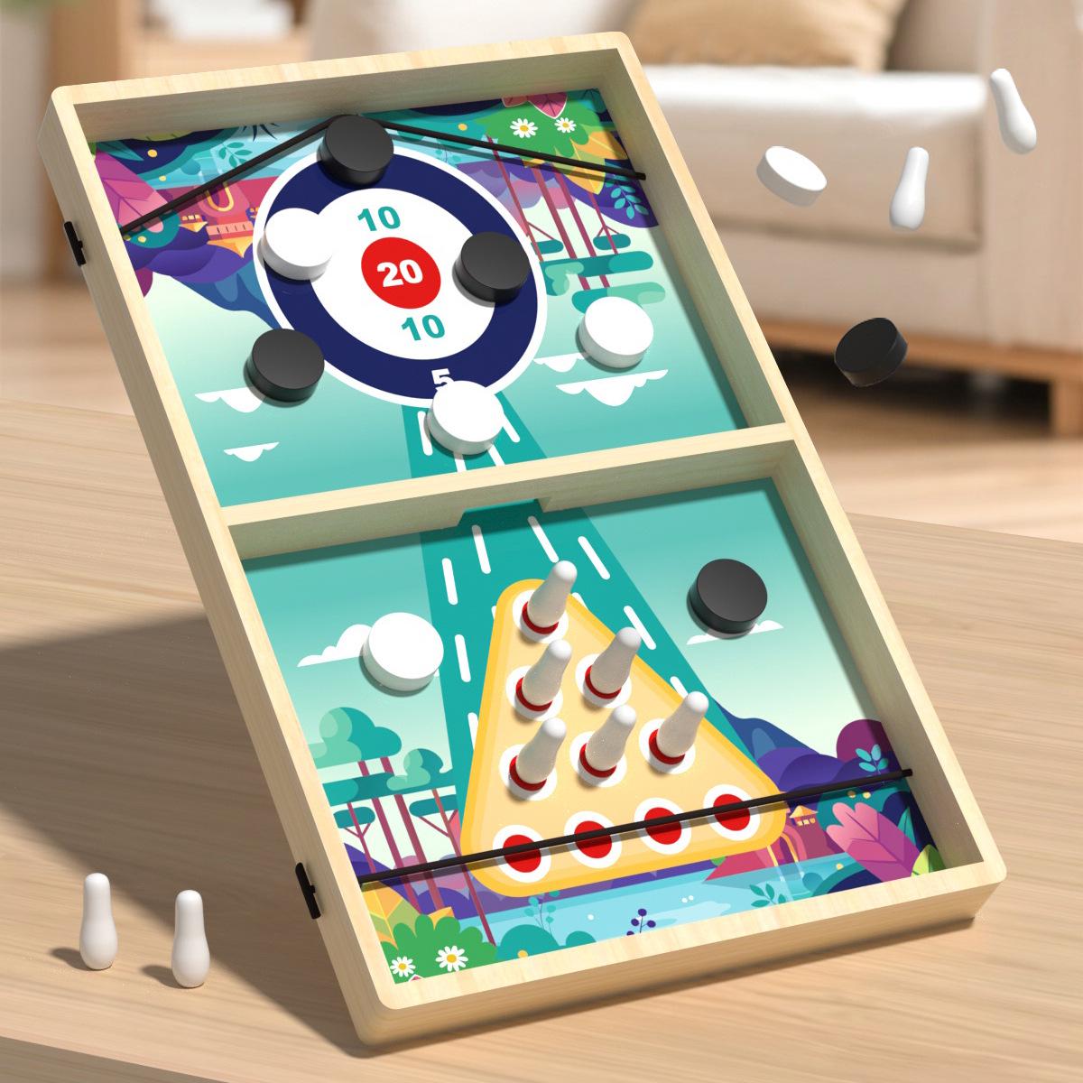 Children s Wooden Bounce Connect Four: Parent-Child Interactive Chess Game for Early Education and Strategic Thinking