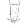 Punk Flame Love Heart Pendant Necklace for Women Girls Gothic Sweet Cool Totem Clavicle Chains Y2k Accessories Jewelry
