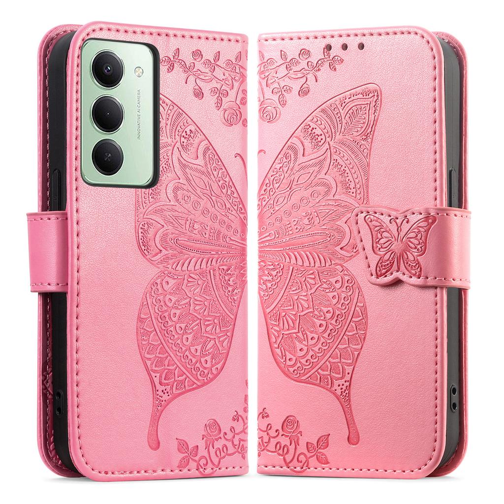 Für Xiaomi Redmi 15 4G (EU) (171 mm) Hülle mit Riemen Schmetterlingsmuster PU-Leder Geldbörse Handyhülle