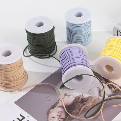 Neues 50 Yards Kunstwildleder geflochtenes Band 3mm Mehrere Farben Wildlederband Flach DIY Handgemachtes Seil