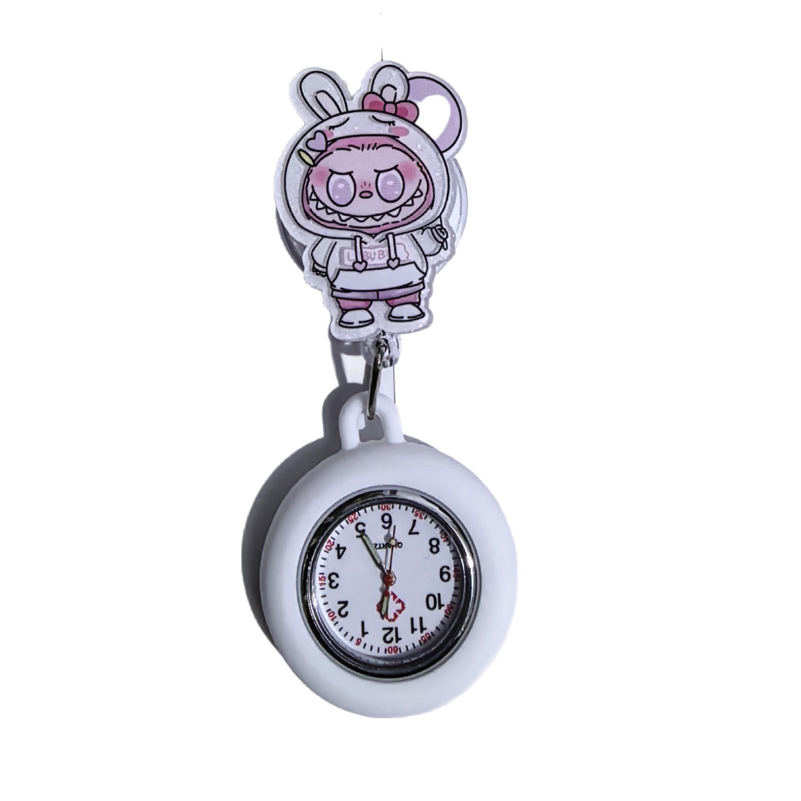 Luminous Silicone Nurse & Doctor Pocket Watch with Cute Pattern Design Chest Pocket Watch No. 1