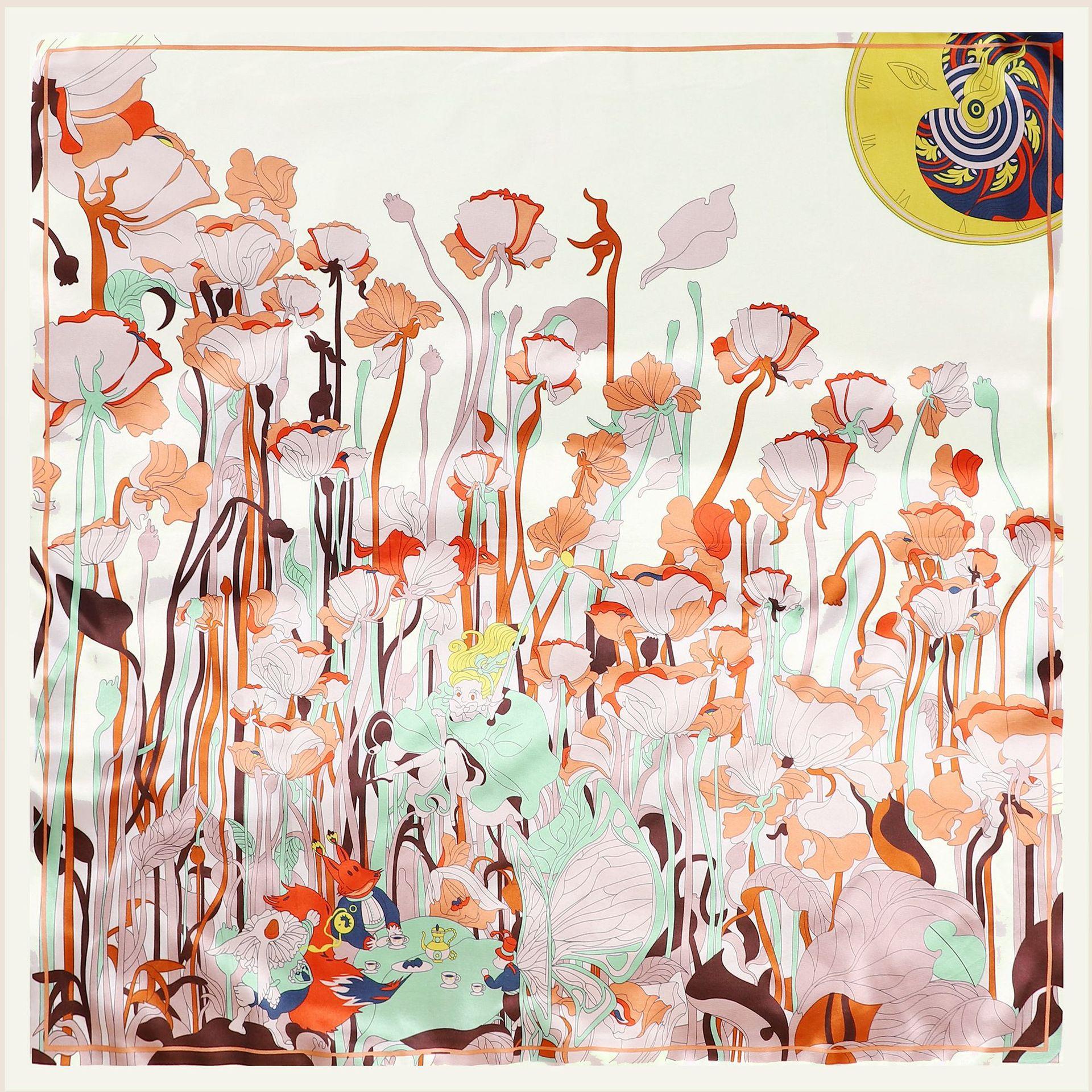 

Высококачественные роскошные шелковые шарфы, повязка на голову, шарфы, шейный шарф для женщин, шелковый шарф с цепочкой, женская декоративная шаль 90*90cm