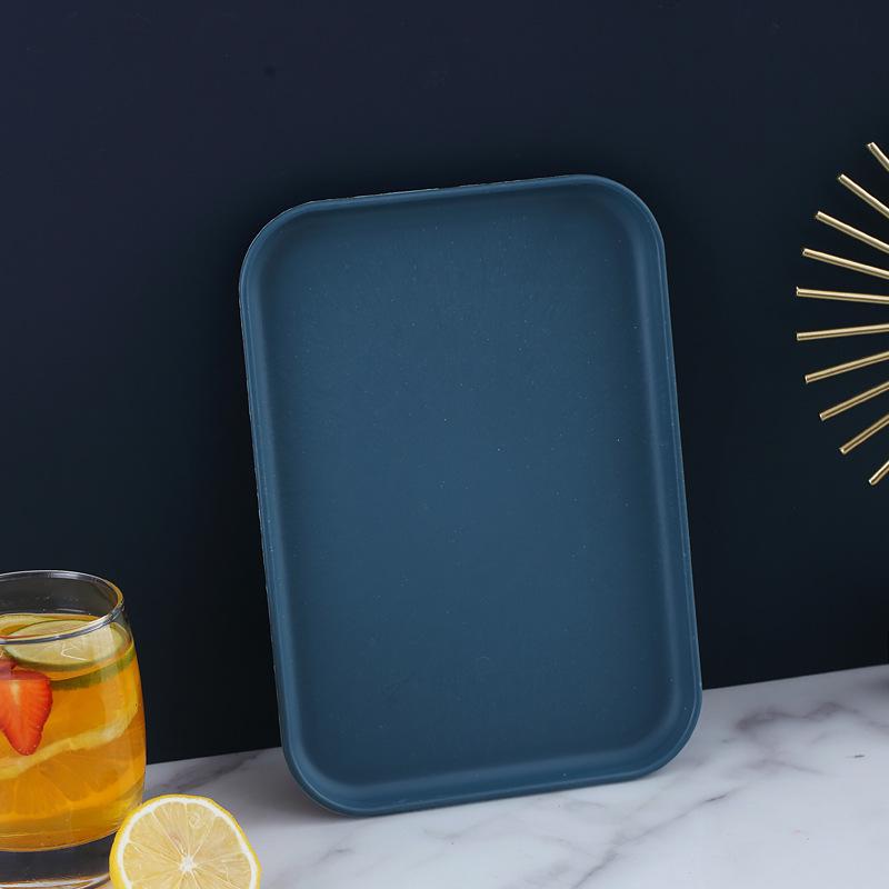 Wheat Straw Multifunctional Tray: Rectangular Tea Set, Fruit, or Puzzle Storage Solution