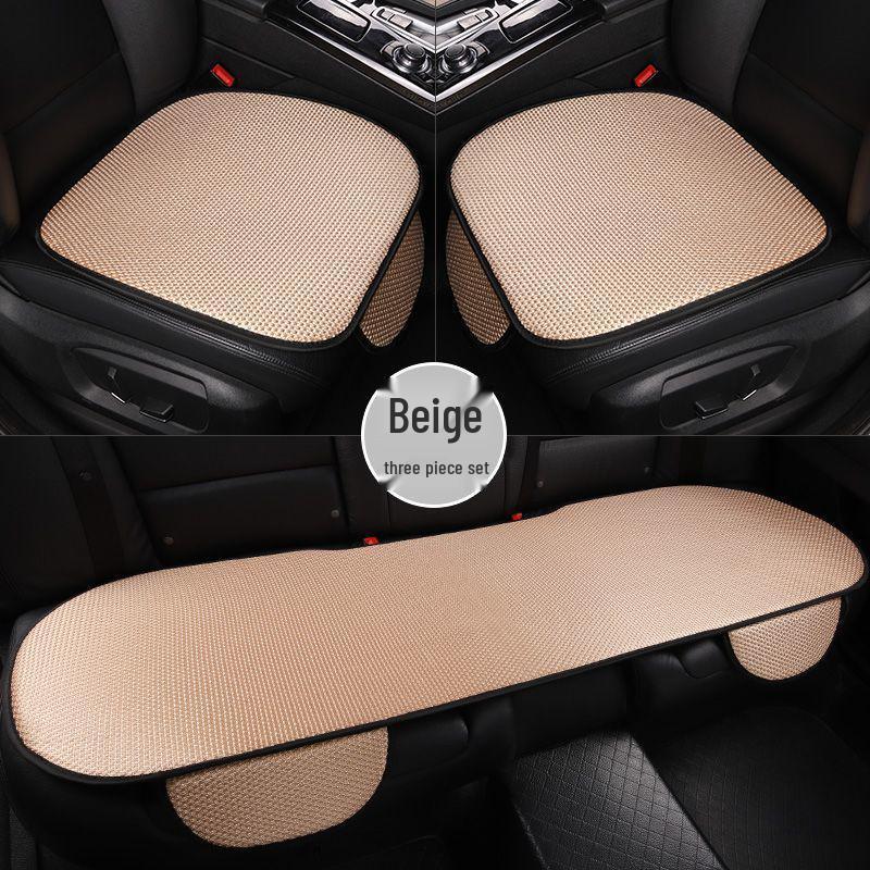 

Breathable Ice Silk Car Seat Cushion Set - Non-Slip, Four Seasons Compatible, Three-Piece, No Backrest Front Ice Silk Cushion