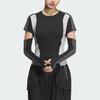 Adidas 2-In-1 Color Block Casual Round Neck Sports T-Shirt Women Tops Black JI7529