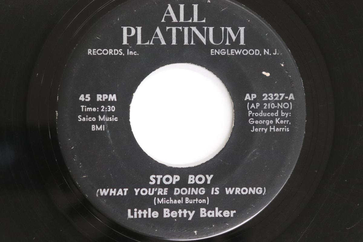 

7-дюймовая пластинка LITTLE BETTY BAKER - Stop Boy (То, что вы делаете, неправильно AP2327 ВСЯ ПЛАТИНА RE 1971 США Соул/Фанк Б/У
