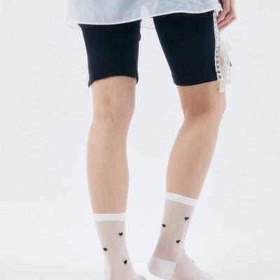 I Hate Monday [IHM25SU0408] See-through Heart Socks White
