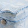 Chanel New Travel Line Handbag A15973 Light Blue Nylon Canvas Women Used