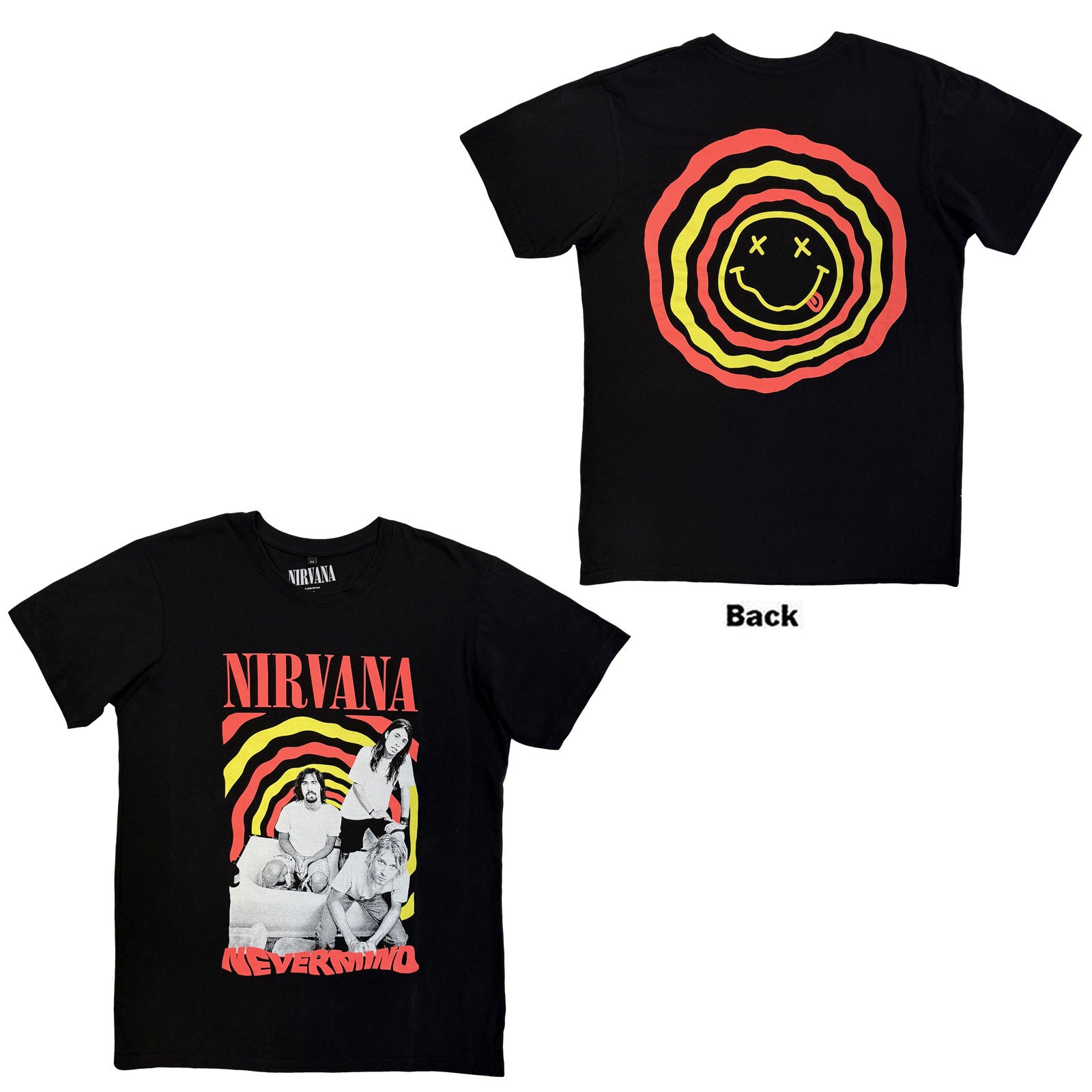 Nirvana Carbon TShirt Nevermind Bath Tub Black Back Print OFFICIAL NEW XL
