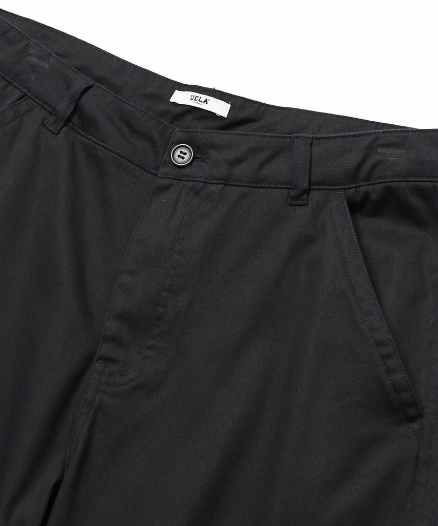 UCLA Unisex Washed Flat-Tuck Cargo Wide Pants [Black] (Uc3Lp20)