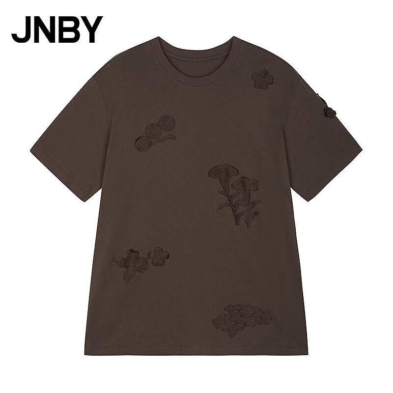 JNBY 2025 Autumn Loose Fit Cotton Short Sleeve T-shirt