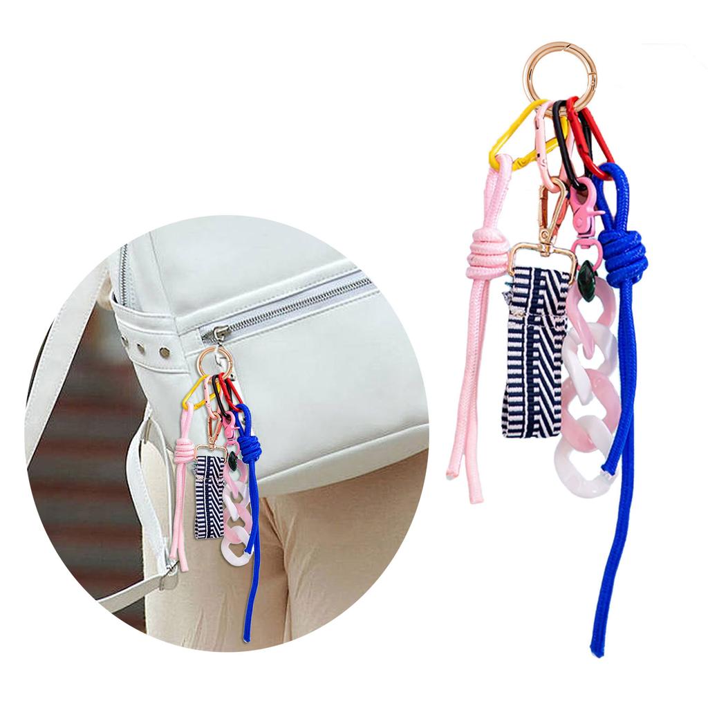 Braided Rope Phone Strap Stylish Nylon Cord Keychain for Women Elegant Bag Charm Handmade Accessory for Handbag Wallet
