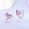 Woman Earring 925 Silver Original Eardrop Hoop Earring Sunflower Bee Bow Fashion Jewelry