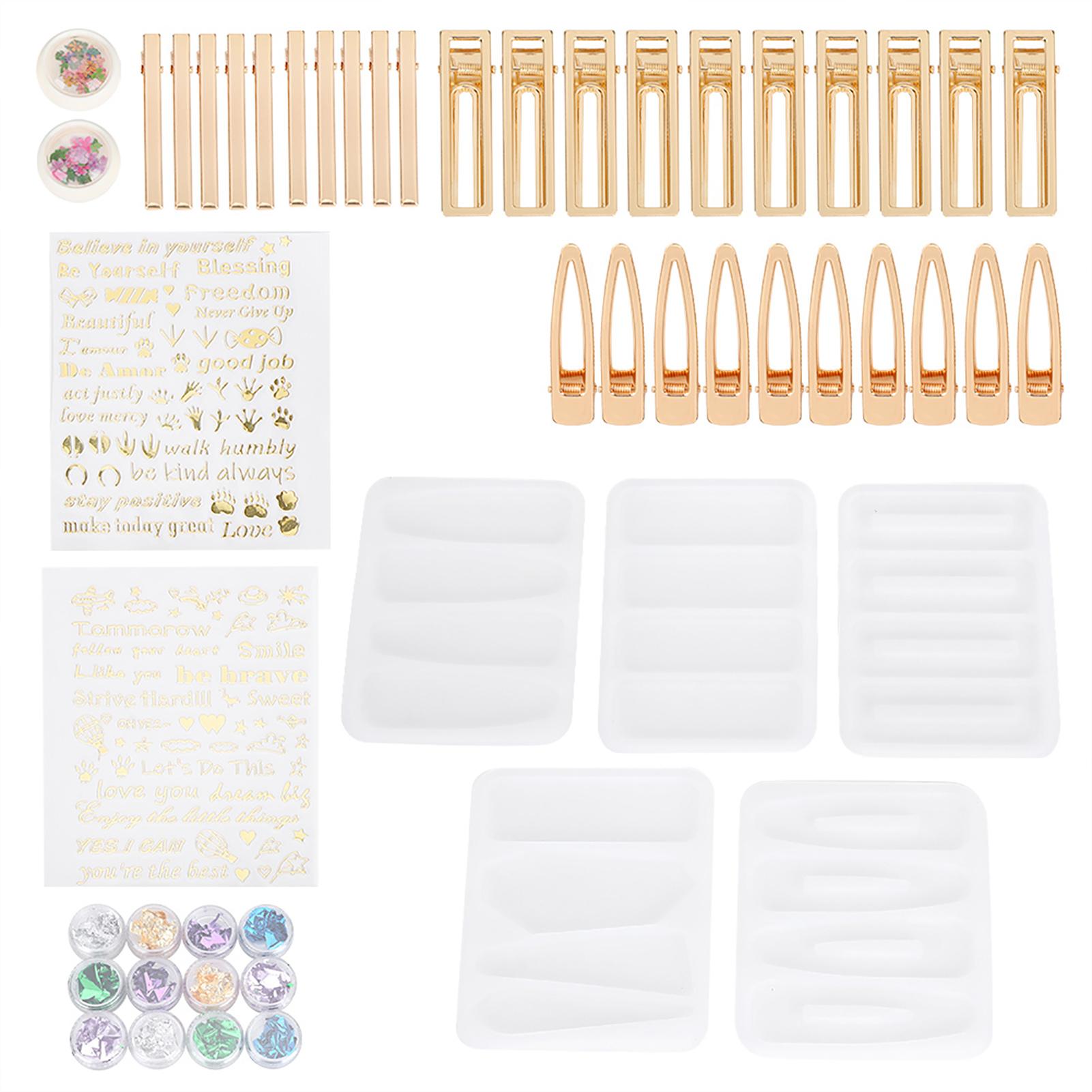 

Hair Pin Silicone Molds Art DIY HandMade Girl Hairpin Crystal Epoxy Mold Package Set