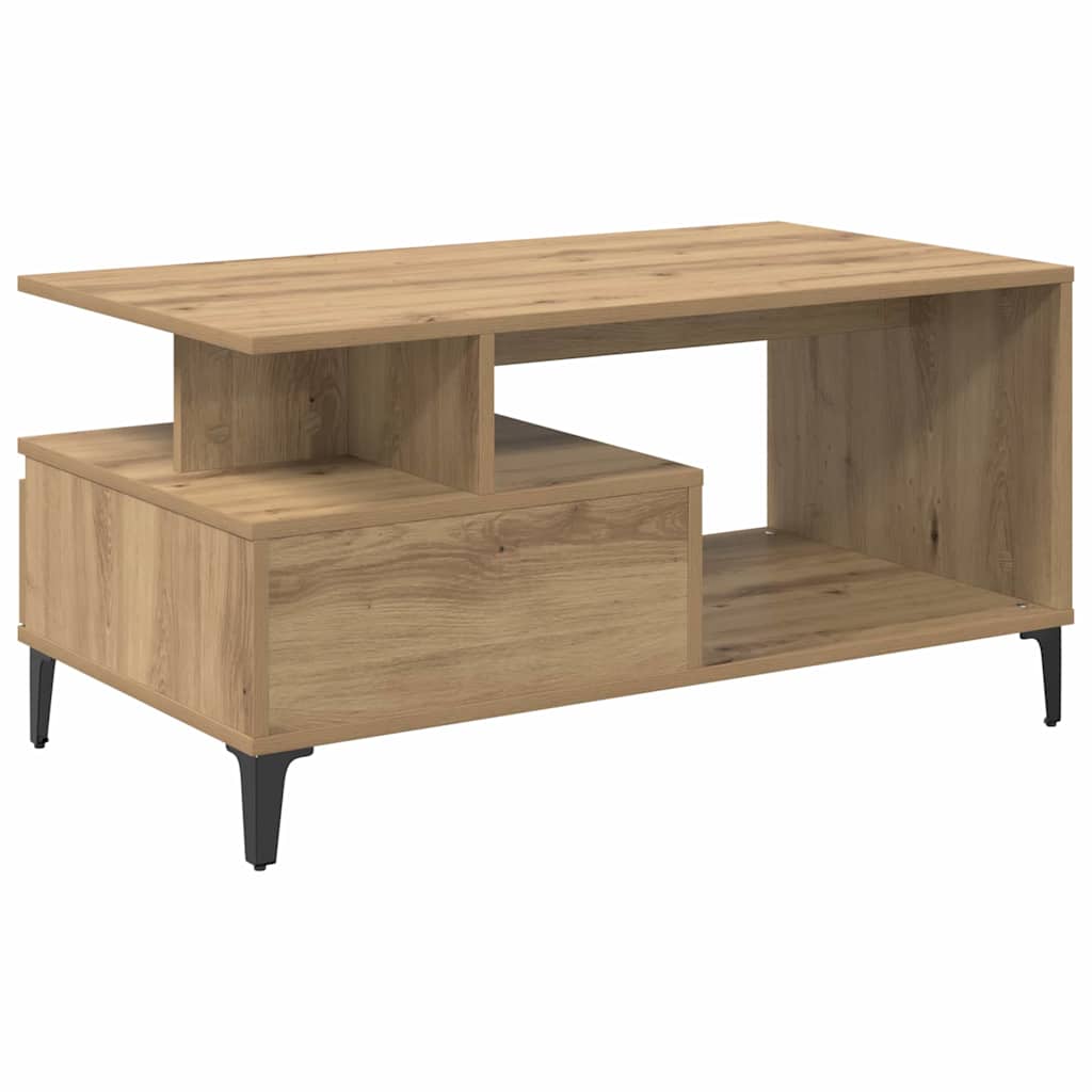 Artisan Oak Coffee Table 90 X 49 X 45 Cm Engineered Wood