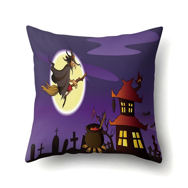 Halloween Polyester Pillowcase Car Pumpkin Sofa Cushion Cover Office Home Living Room Pillowcase