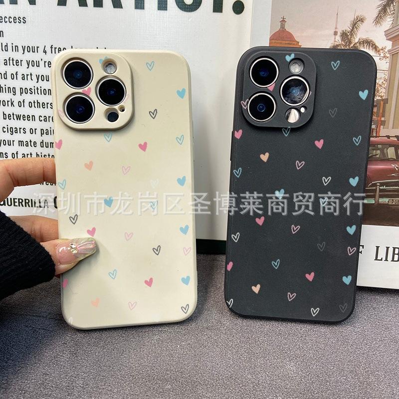 Color Love Applies To iPhone15 Mobile Phone Case 14PROMAX All-inclusive 13 Anti-drop 16/15 Protective Case 17