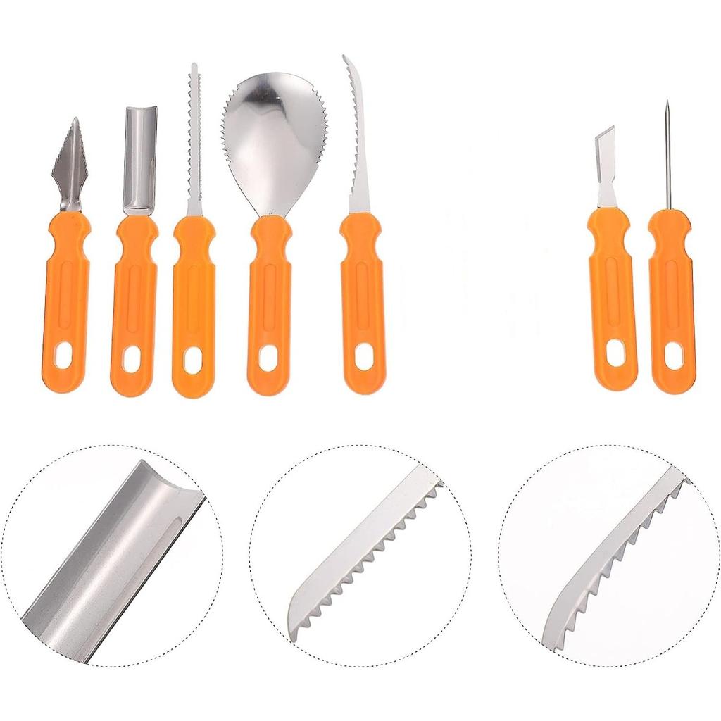 7 stk Halloween Gresskar Utskjæringssett Verktøy Gresskar Utskjæringskniv Voksne Gresskar Skjæreutstyr Gravering Kjøkken Skjæreverktøy
