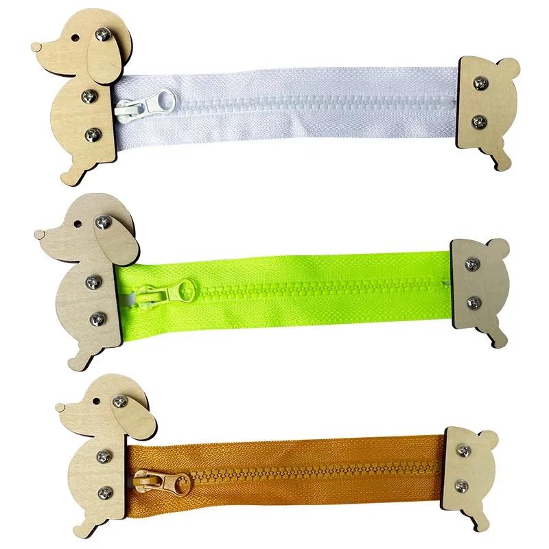 Dřevěná DIY aktivní deska pro děti Montessori odemykací západka dveří párovací puzzle Hračky pro rané vzdělávání a rozvoj dovedností pro děti