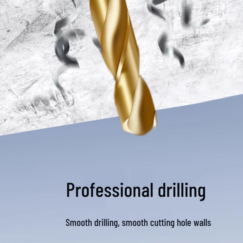 Cobalt Titanium-Plated Straight Shank Twist Drill Bit for Stainless Steel - Ultra-High Hardness Electric Drill Bit