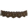 Unique Cutout Waist Belt for Women PU Leather White Embellished Brown Belt Decorated with White Love Heart Belt