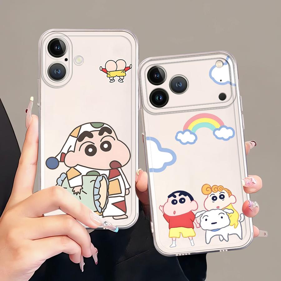 Case for iPhone 17 Pro Max 16 14 Plus XR 12 Mini 15 13 Pro XS Max 11 Air 7 8 Soft Phone Cover Crayon Shin Chan