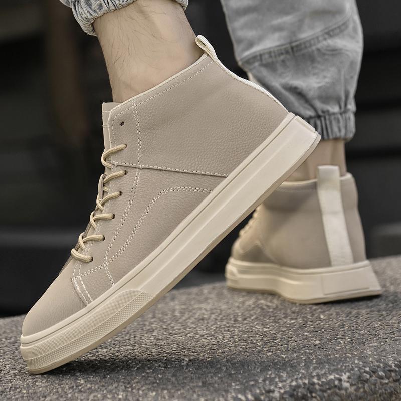 Fashion Men's Fashion Lace-Up Boots Soft Comfortable Walking Shoes Anti-Slip Sole Streetwear Sneakers Outdoor Travel Hiking Ankle Boots