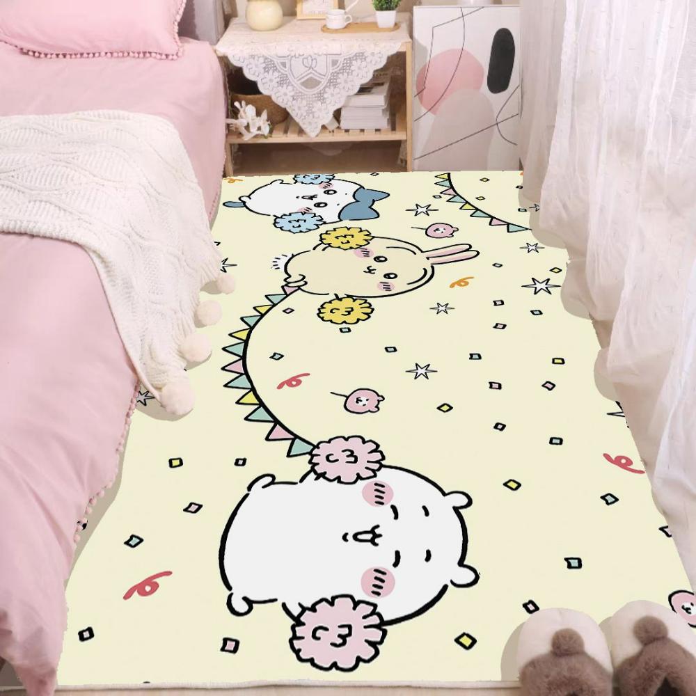 Chiikawa Cute Floor Mat Playful Bedroom Carpet Soft Living Room Rug Kawaii Home Decor Pink Aesthetic Gaming Chair Mat