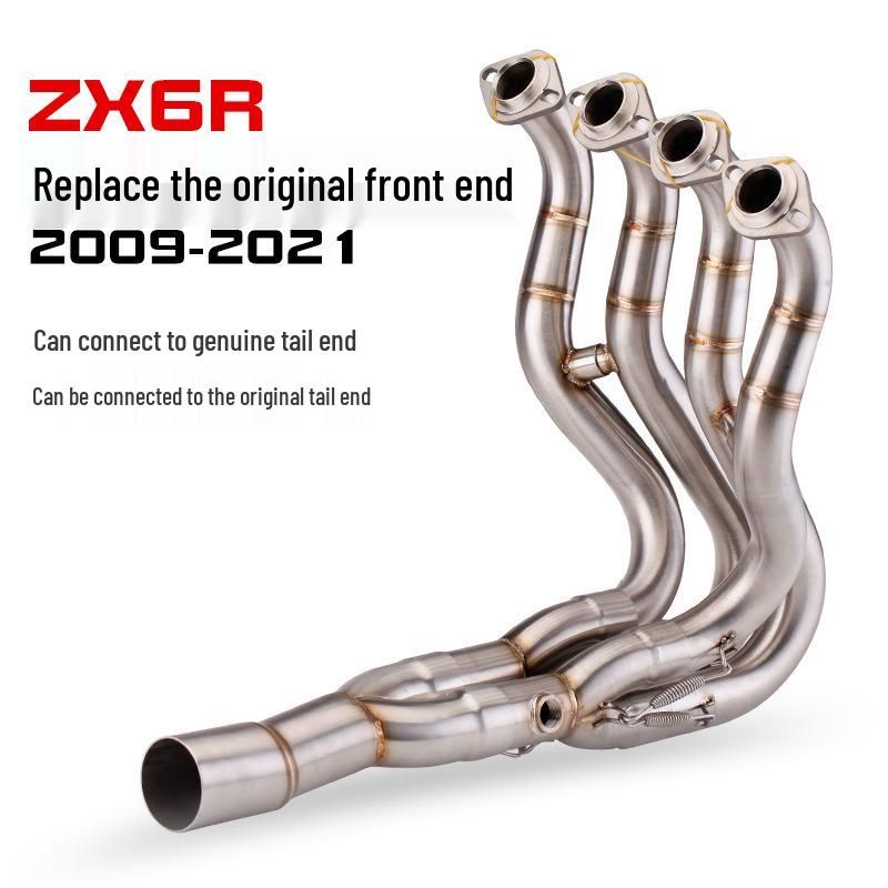 ZX6R 636 Motorcycle Titanium Exhaust Front Section (09-21 Models)