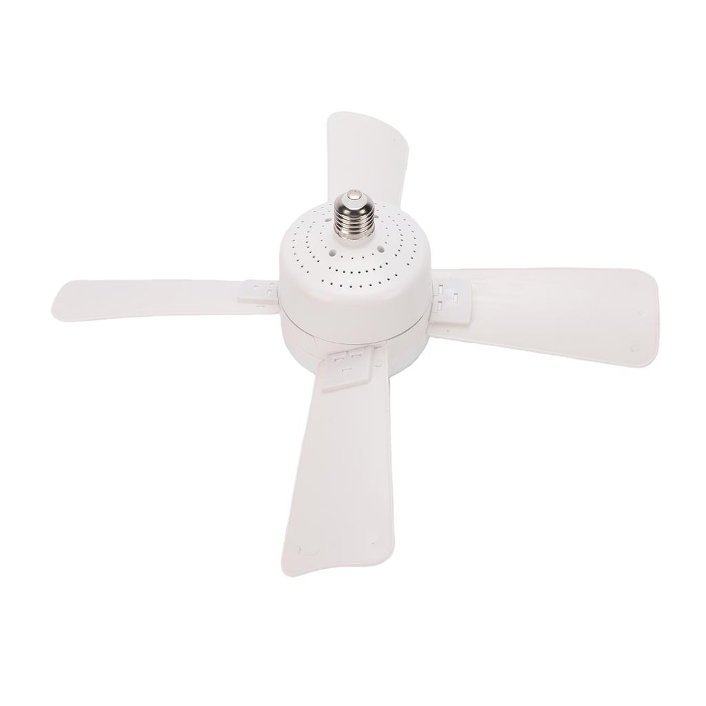 LED Socket Ceiling Fan Light Dimmable Ceiling Fan with Remote Control E27 Base for Living Room White