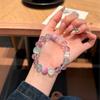 Handmade Natural Amethyst Green Fluorite Kunzite Clear Quartz Cube Bead Bracelet Women Lightweight Luxury Style