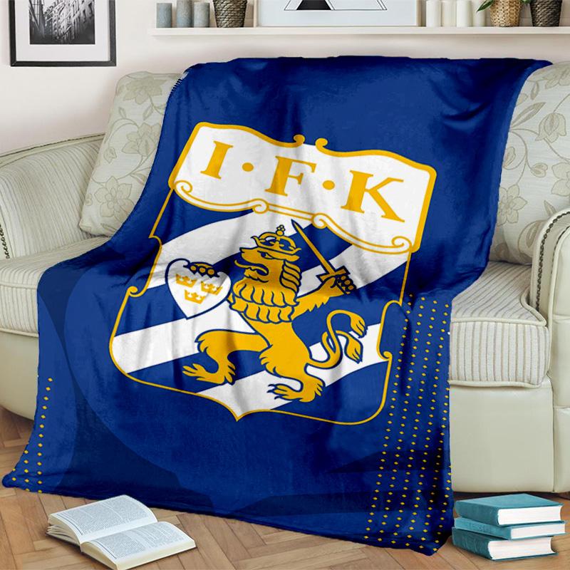 Coperta con Emblema Cresta del Leone IFK Adatta per Divani, Letti, Uffici e Campeggio - Regalo Perfetto per Halloween Natale