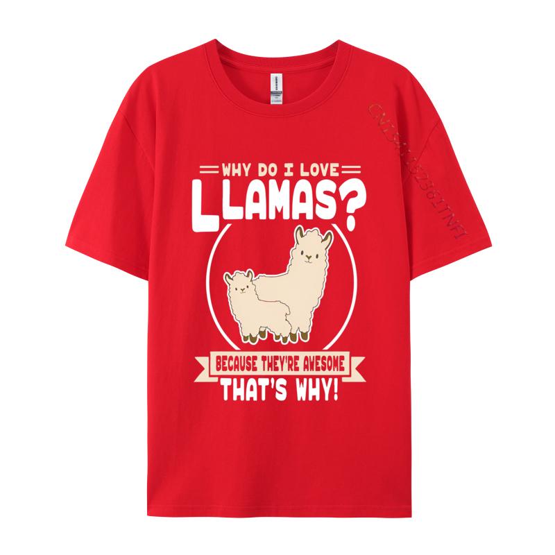 Why Do I Love Llamas Because Theyre Awesome T Shirts Men T Shirt Cotton Oversized Tee Tops Kawaii Clothes S