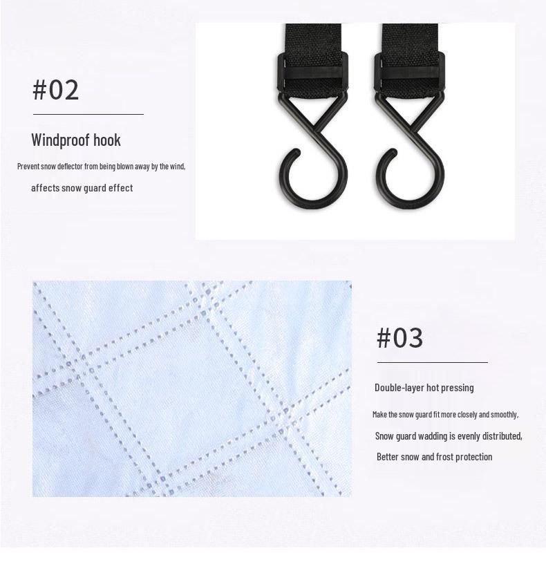 Universal Half Car Cover for Winter: Anti-Frost and Anti-Snow Protection for Front Windshield.