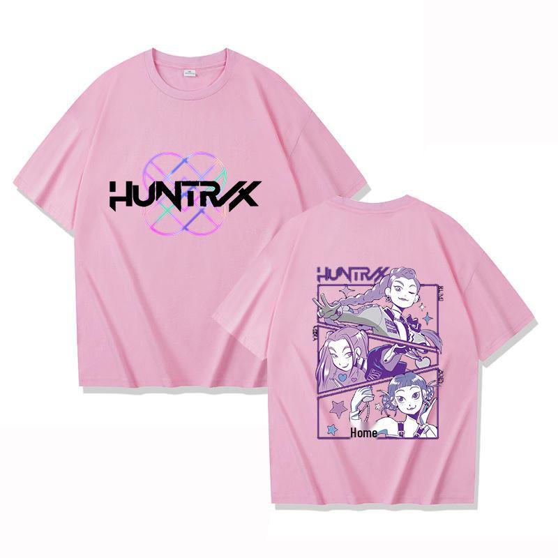 Kpop Dämonenjägerin Girlgroup Unisex Harajuku T-Shirt - Schmal geschnitten Hip Hop Stil Kurzarm Top