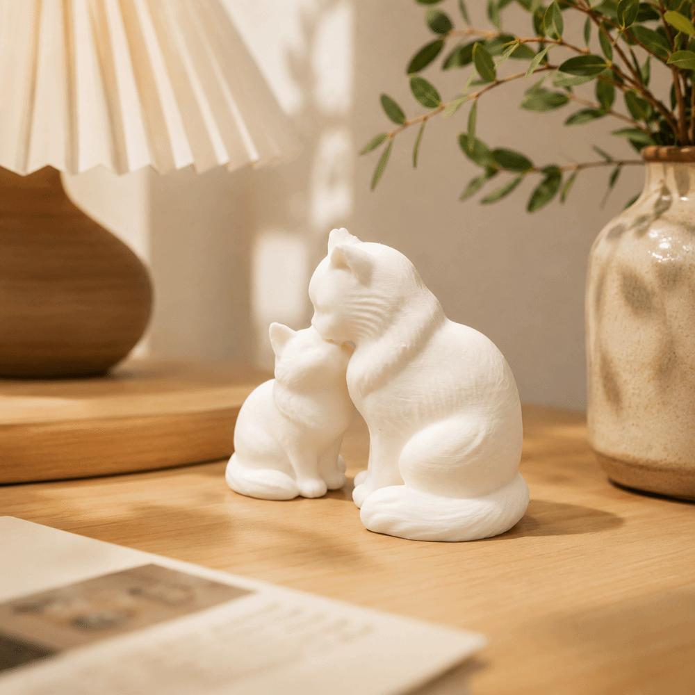 Home Decoration Cat Statue Kawaii Desktop Ornaments Creative Wolf Statue Living Room