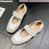 Fashion Cowhide Fashion Casual Ballet Shoes Flats 3Cm/6Cm Height-Enhancing Women 2025 New Summer White/silver Mary Jane Shoes