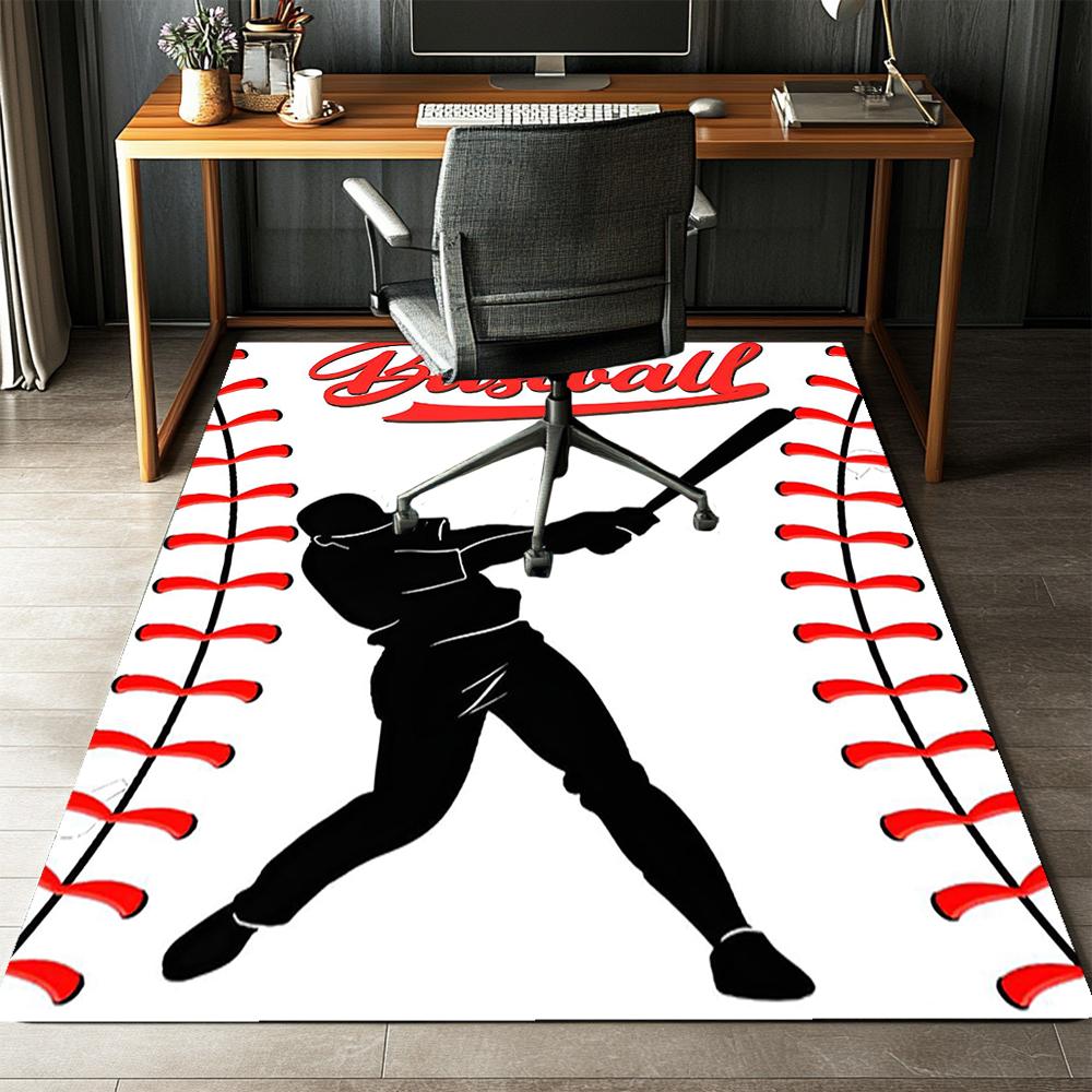Baseball Printed Carpet,Rug,for Office Chair Living Room Bedroom Kitchen Room Decor Gifts.