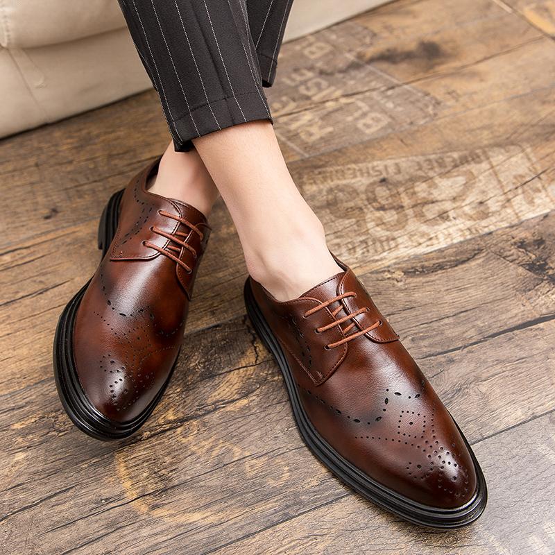 Men's Breathable Black Soft Shoes for Man Leather Spring Autumn Best Business Driving Formal Wear Casual Leather Men's Shoes