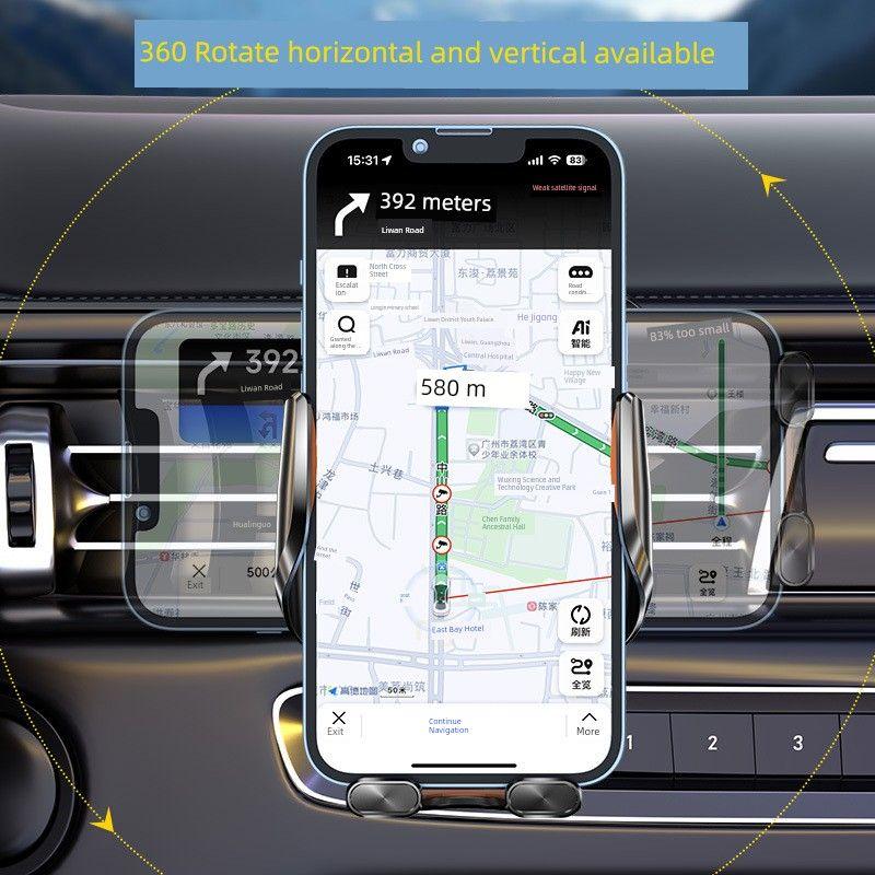 Car Mobile Phone Bracket Three-Axis Linkage Double Sensor Automatic Opening and Closing Luminous Wireless Charger Car Phone Holder