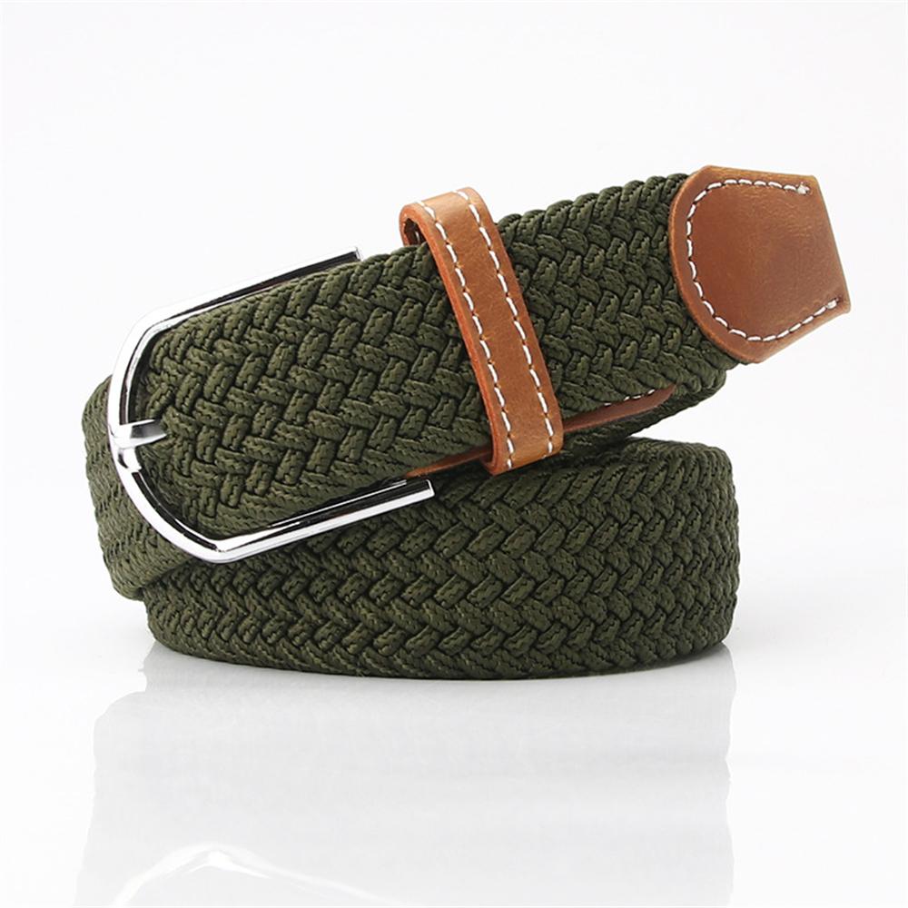 Casual Men's and Women's Fashion Multi-color Elastic Woven Canvas Belt with Elastic Pin Buckle
