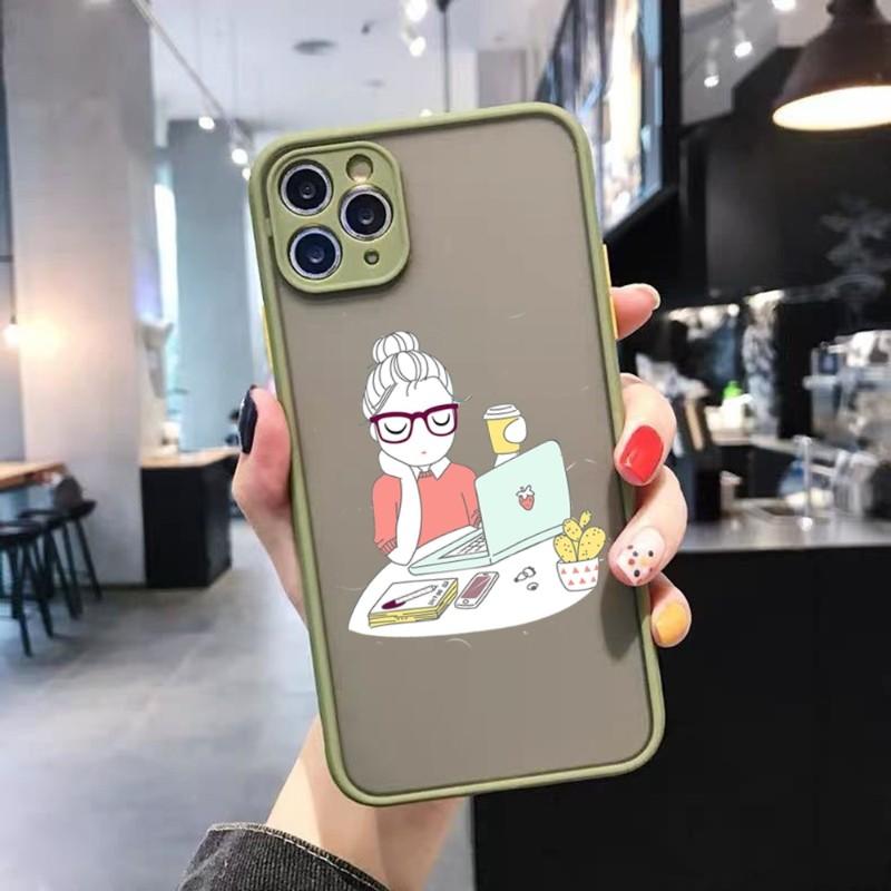 Book Girl Coffee Phone Case For IPhone 14 13 12 11 Mini Pro Max XS X Max XR 8 7 Plus SE 2022 Skin Color Phone Cover