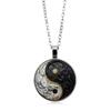 Retro Yin Yang Dragon Design Glass Pendant Necklace for Men Women Jewelry Accessories Birthday Gift