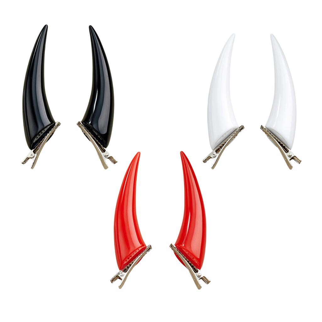1 pár gotických sponek do vlasů ve stylu rohy ďábla, jedinečná cosplay sponka do vlasů na Halloweenskou párty a festivalové kostýmy