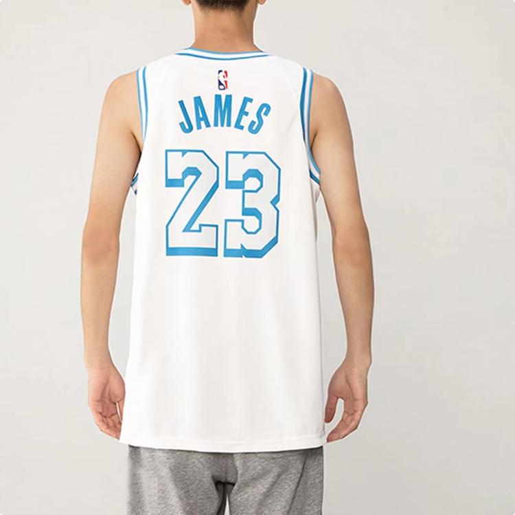 Nike X NBA Collaboration T-Shirt With Letter And Number Print Quick-Dry Basketball Jersey Kids Tops White 3Z2B7BXCP-LAKJL