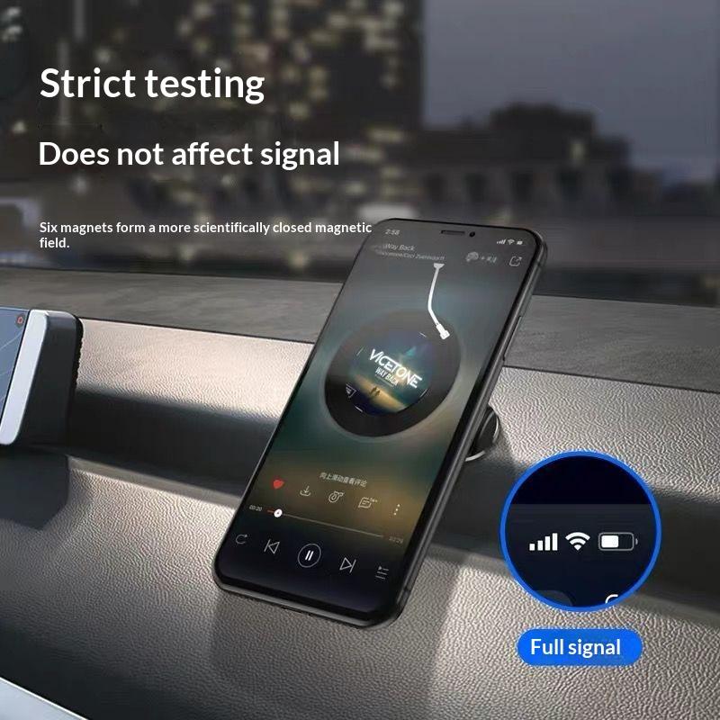 Slim Magnetic Car Phone Holder Strong Adhesion Portable Design For Dashboard Home Office Daily Use