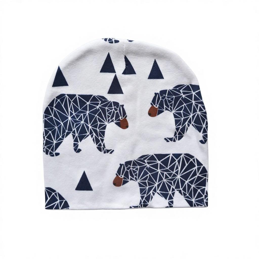 Newborn Baby Cotton Printed Beanie Hat for Infants & Young Children-Warm Unisex