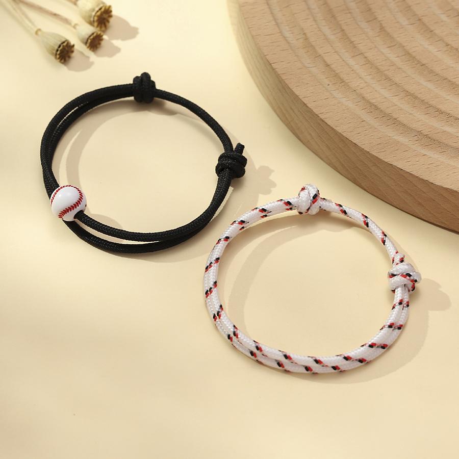 Noter New 2Pcs Football Basketball Baseball Bowling Bracelet Set For Men Premium Selected 3mm Paracord Braslet Adjustable Joias