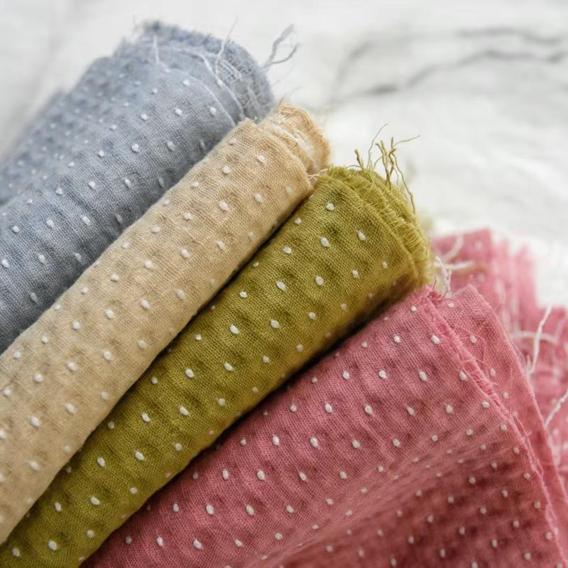 100x140cm Embroidery Dot Jacquard Cotton Fabric For Diy Making Children's Clothing Dress Shirt Garment Doll Clothes